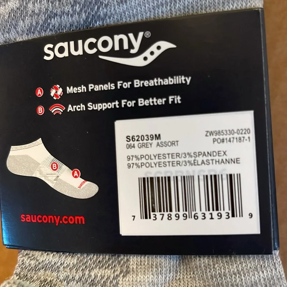 SAUCONY 6-pairs RunDry No Show | Women’s | shoe size 6-10
